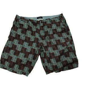 Scotch & Soda Plaid Shorts Mens 33 Flat Front Geometric Squares 9” Inseam